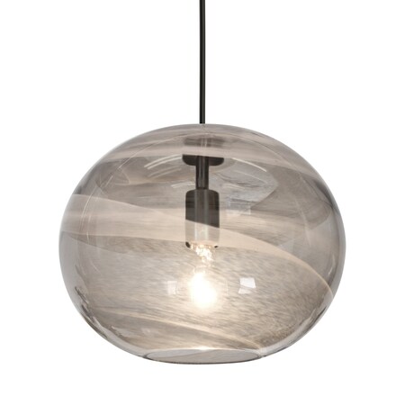 Besa Lighting Geno Cord Pendant, Vapor Smoke, Black Finish, 1x60W Incandescent 1JT-GENOSM-BK